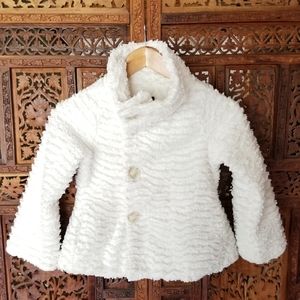 Patagonia Girls Ivory White Fuzzy Pelage Coat S 8